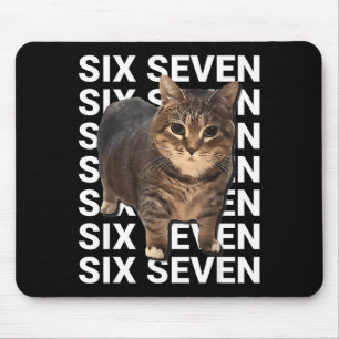 Tapis De Souris 67 Chat Drôle Six Sept Mème Génération Z Alpha Hum