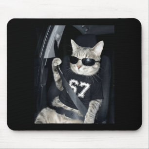 Tapis De Souris 67 Chat portant des lunettes de soleil Gen Alpha d