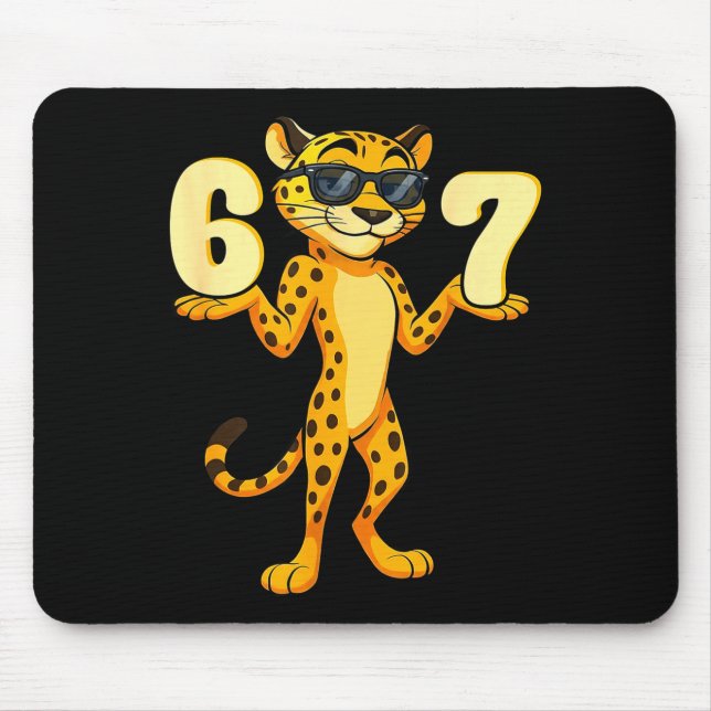 Tapis De Souris 67 Cheetah Meme Six Seven Hands Motion Kids Teens  (Devant)