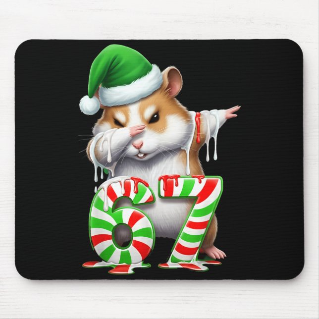 Tapis De Souris 67 Christmas Funny 67 Brainrot Youth Kids Hamster  (Devant)