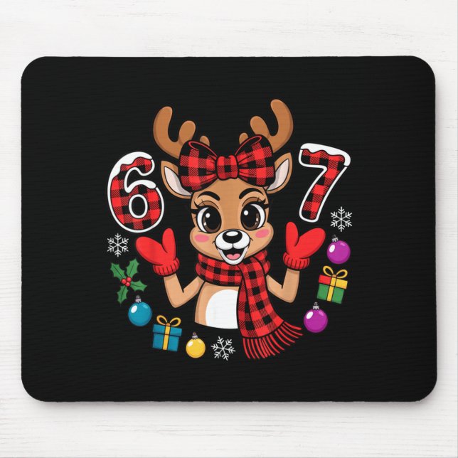 Tapis De Souris 67 Christmas Outfit Women Meme Reindeer Six Seven  (Devant)