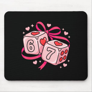 Tapis De Souris 67 Dés de la Saint-Valentin Six Sept Cœurs 6-7 Mem