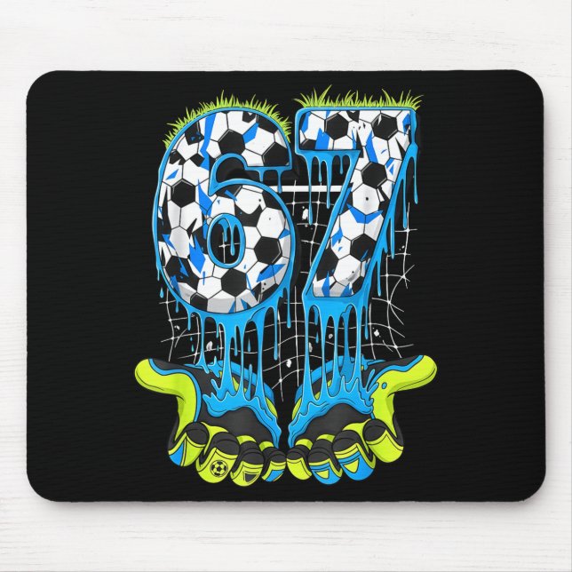 Tapis De Souris 67 Drip Soccer Gen Alpha Argot Six Sept Mème  (Devant)