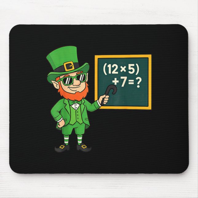Tapis De Souris 67 drôle St Patricks Day professeur de mathématiqu (Devant)