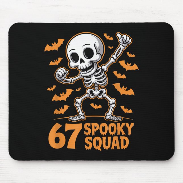Tapis De Souris 67 Équipe effrayante Halloween Squelette 6 7 Mème  (Devant)