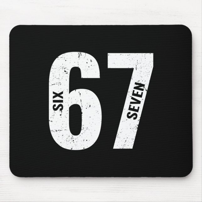 Tapis De Souris 67 Funny Meme Six Seven Retro  (Devant)