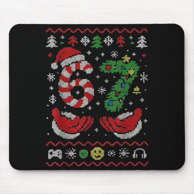 Tapis De Souris 67 Gen Alpha Meme Ugly Christmas 6 7 Family Matchi (Devant)