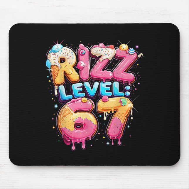 Tapis De Souris 67 Glace Dégoulinante Mème Cool Six Sept Génératio (Devant)
