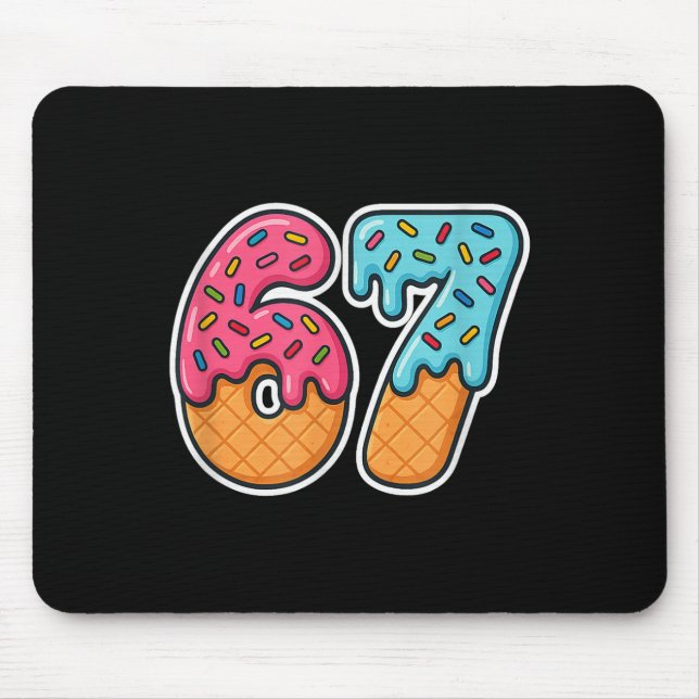 Tapis De Souris 67 Glace Meme Drip Six Sept Slang Gen Alpha  (Devant)