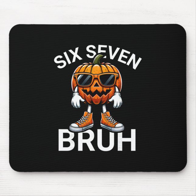 Tapis De Souris 67 Halloween Drôle Six Sept Mème Brainrot Citrouil (Devant)