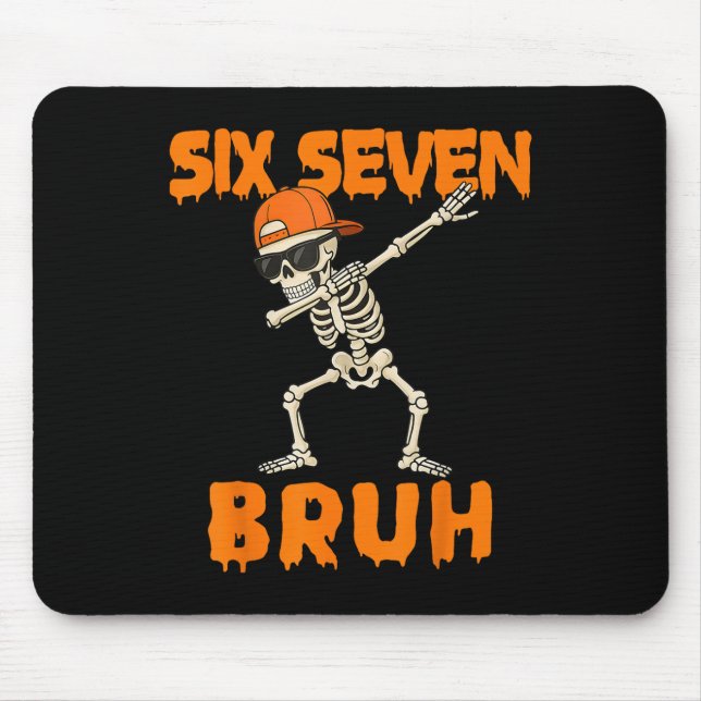 Tapis De Souris 67 Halloween Funny Six Seven Meme Brainrot Pumpkin (Devant)