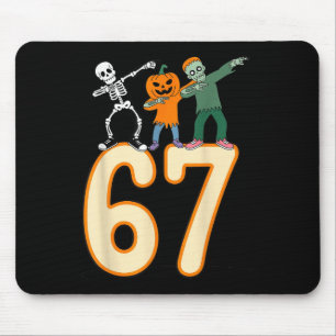 Tapis De Souris 67 Halloween Mème 6 7 Nombres Six Sept Squelette 