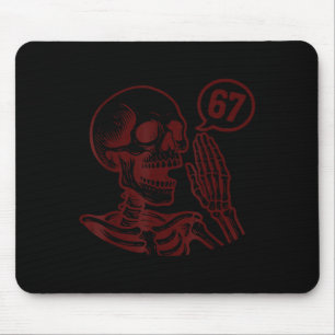 Tapis De Souris 67 Halloween squelette Six Sept Mème Brainrot Drôl