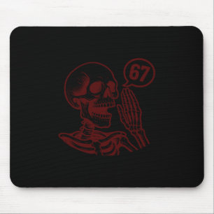 Tapis De Souris 67 Halloween squelette Six Sept Mème Brainrot Drôl