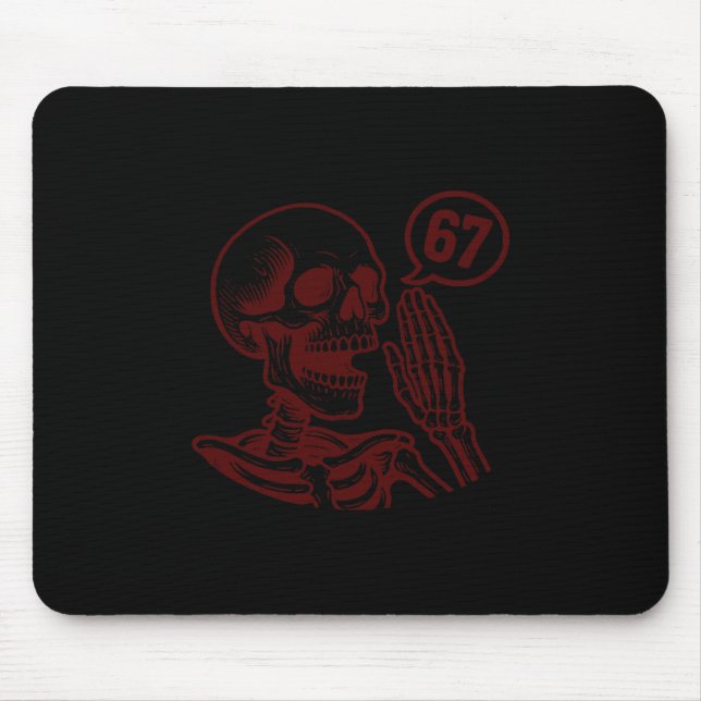 Tapis De Souris 67 Halloween squelette Six Sept Mème Brainrot Drôl (Devant)