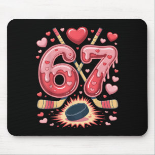 Tapis De Souris 67 Hockey Cœur Design de la Saint-Valentin Cute Ho