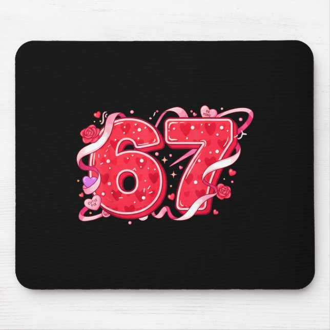Tapis De Souris 67 Ice Cream Drip Meme Funny Six Seven Valentine D (Devant)