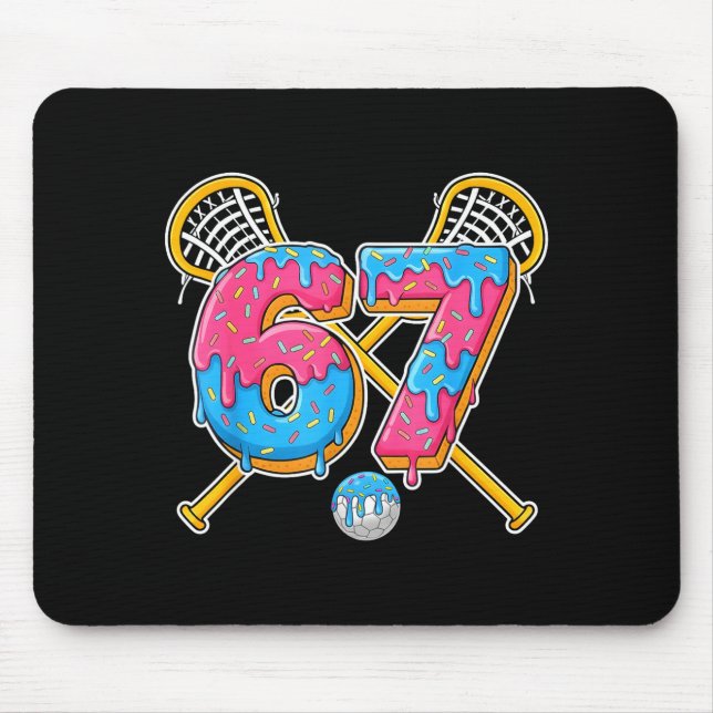 Tapis De Souris 67 Ice Cream Drip Meme Gen Alpha Slang Lacrosse Sr (Devant)