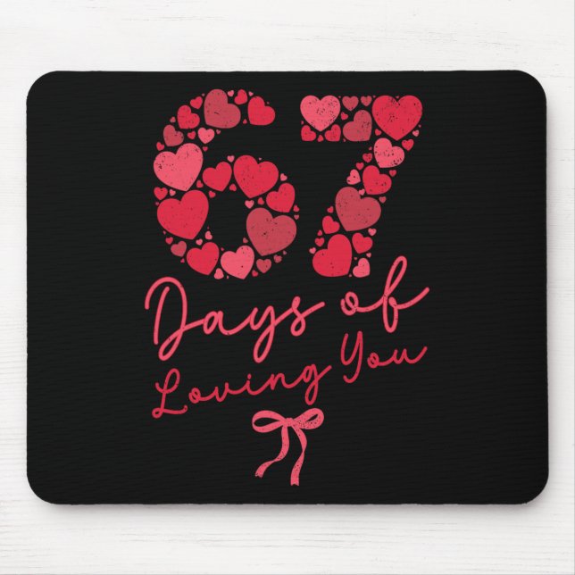 Tapis De Souris 67 Jours À Vous Aimer Couple De La Saint-Valentin  (Devant)