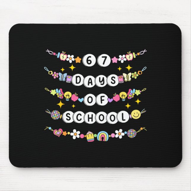 Tapis De Souris 67 Jours D'école Drôle 67 Enseignantes Filles Brac (Devant)