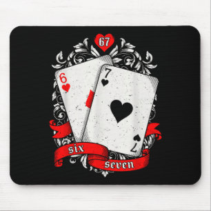Tapis De Souris 67 Ker Carte de Meme Art Main Chanceuse Rétro Esth