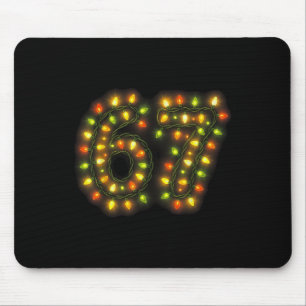 Tapis De Souris 67 lumières de Noël 6 7 Meme argot Gen Alpha