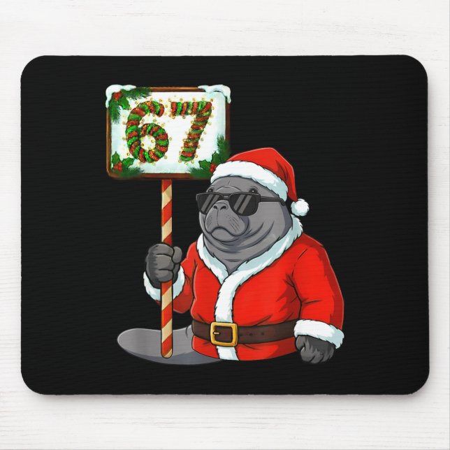 Tapis De Souris 67 Manatee Noël Six Sept Mème Brainrot Manat (Devant)