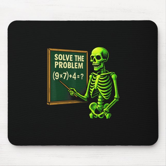 Tapis De Souris 67 Math Halloween squelette Meme pour les enseigna (Devant)