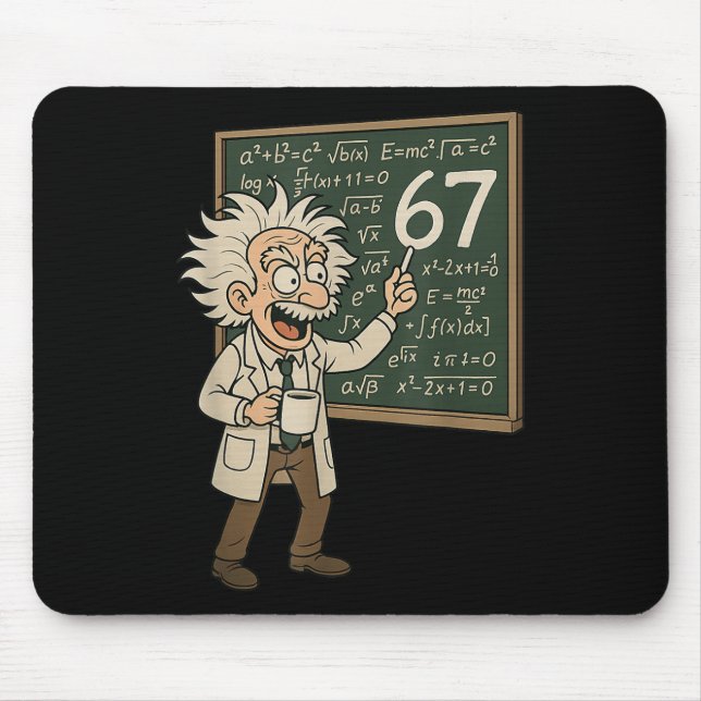 Tapis De Souris 67 Math Meme Funny Professor Genius Chalkboard  (Devant)