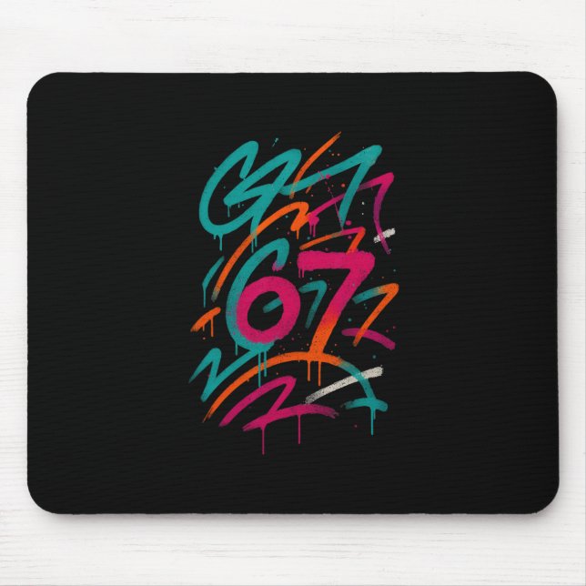 Tapis De Souris 67 Mème Caché Tendance Gen Z Alpha Six Sept 6 7  (Devant)