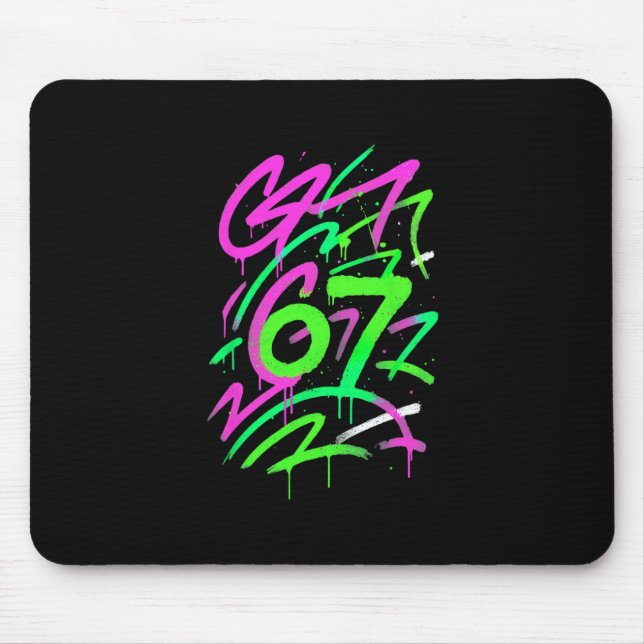 Tapis De Souris 67 Mème caché tendance Gen Z Alpha Six Sept 6 7  (Devant)