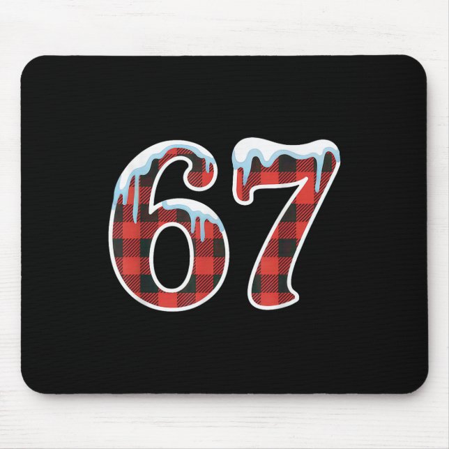 Tapis De Souris 67 Meme de Noël drôle Six Seven Argot  (Devant)