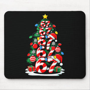 Tapis De Souris 67 Meme Drôle Six Sept Lumières de Sapin de Noël X