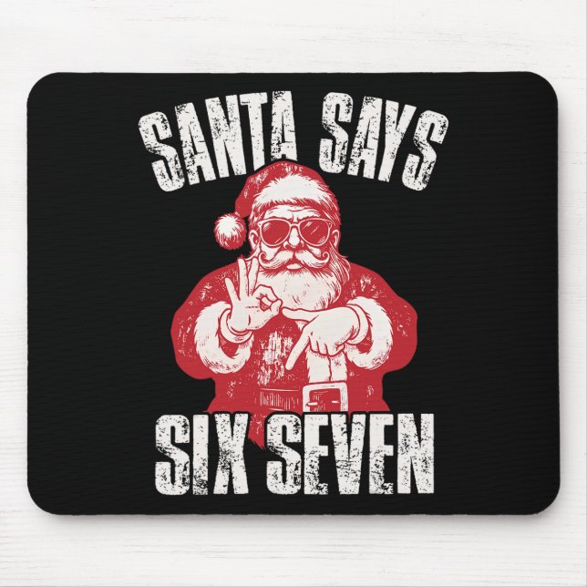 Tapis De Souris 67 Meme Drôle Six Sept Noël 6-7 Meme Santa 6 (Devant)