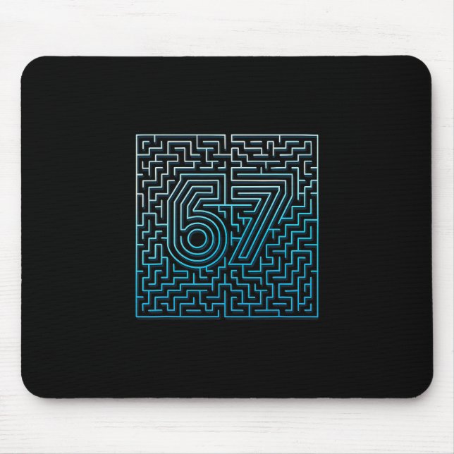 Tapis De Souris 67 Mème Labyrinthe Caché Gen Z Alpha 6 7  (Devant)