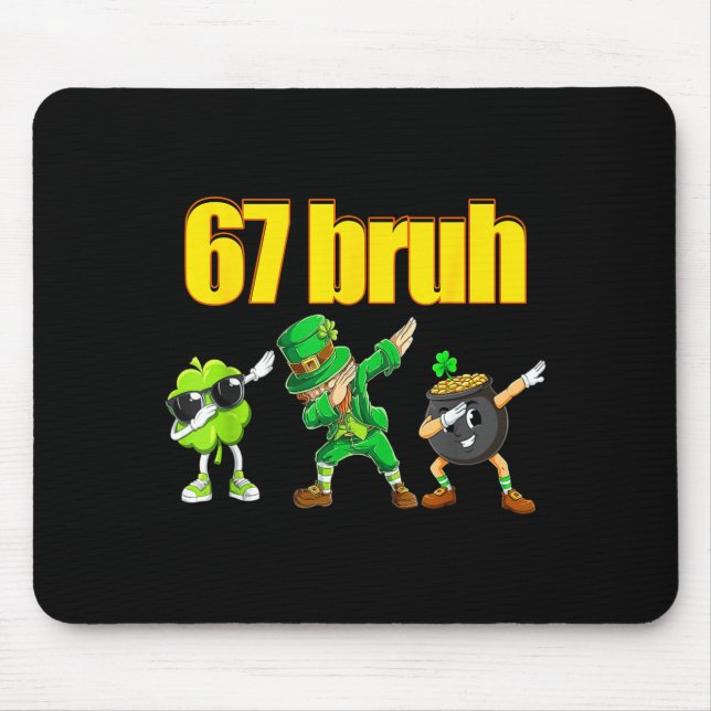 Tapis De Souris 67 mème lutin dabbing trèfle pot d'or st (Devant)