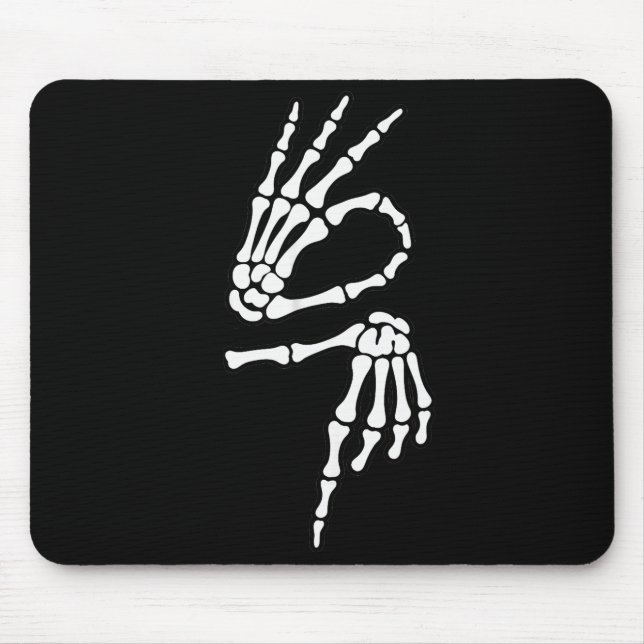 Tapis De Souris 67 Meme Main de squelette 6 7 Halloween Six Sept  (Devant)
