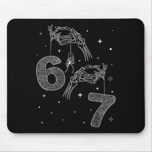 Tapis De Souris 67 Meme Main de squelette drôle Halloween Six Sept