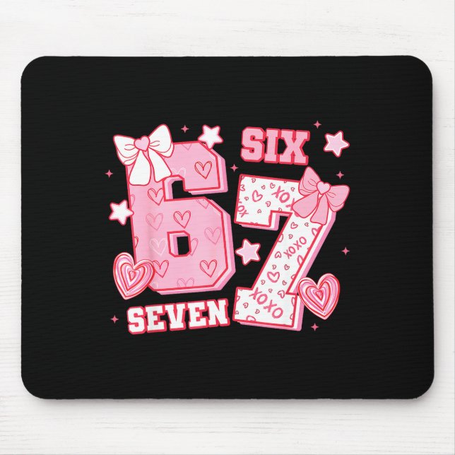 Tapis De Souris 67 Meme Six Seven 6 7 Jours de la Saint-Valentin  (Devant)