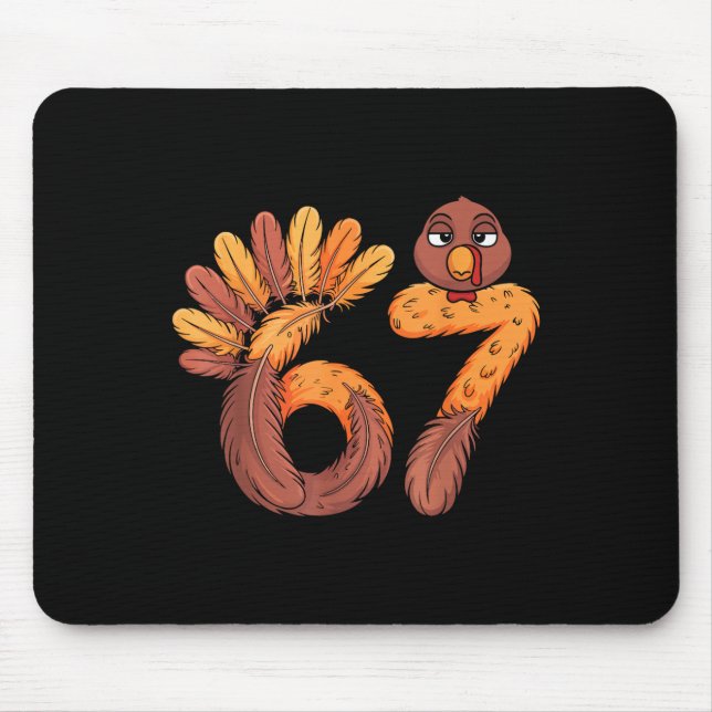 Tapis De Souris 67 Meme Six Seven Argot Gen Alpha Drôle Dinde Tha (Devant)