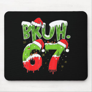 Tapis De Souris 67 Meme Six Seven Bruh Drôle Nombre Noël 