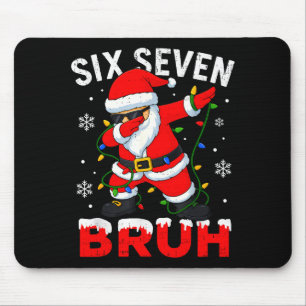 Tapis De Souris 67 Meme Six Seven Bruh Santa qui fait le dab Drôle