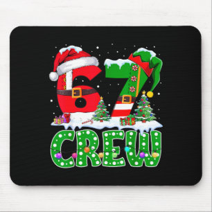Tapis De Souris 67 Meme Six Seven Équipe de Noël Xmas Lumières Fam