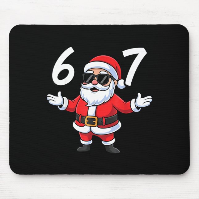 Tapis De Souris 67 Meme Six Seven Number 6 7 Santa Xmas Christmas  (Devant)