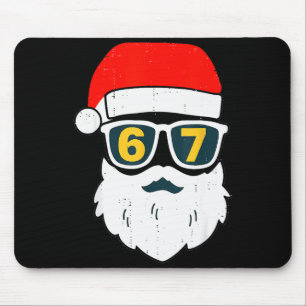 Tapis De Souris 67 Meme Six Seven Visage de Père Noël Enfants Homm