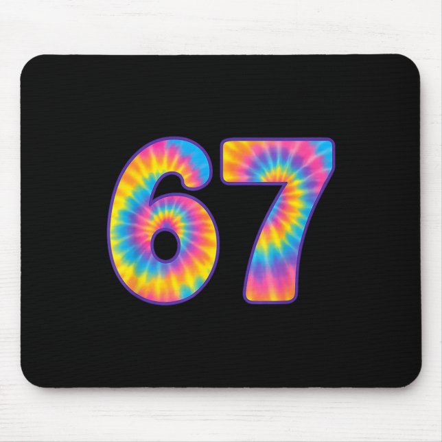 Tapis De Souris 67 Meme Tie Dye Retro Six Seven  (Devant)