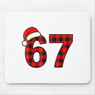 Tapis De Souris 67 Noël Drôle Six Sept Mème Plaid Brainrot
