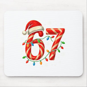 Tapis De Souris 67 Noël Mème Drôle Six Sept Xmas Lumières Bonbons