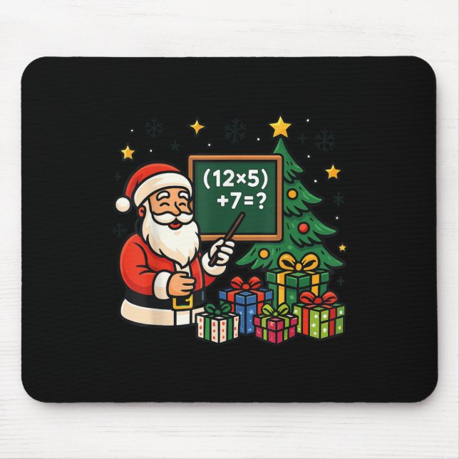 Tapis De Souris 67 Prof Santa Noël Six Sept Mème Brainrot (Devant)