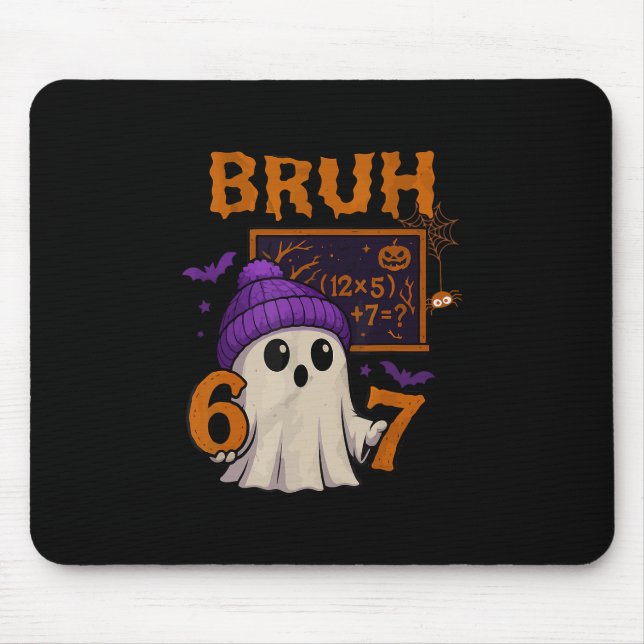 Tapis De Souris 67 Professeur Fantôme d'Halloween Six Sept Mème Éq (Devant)